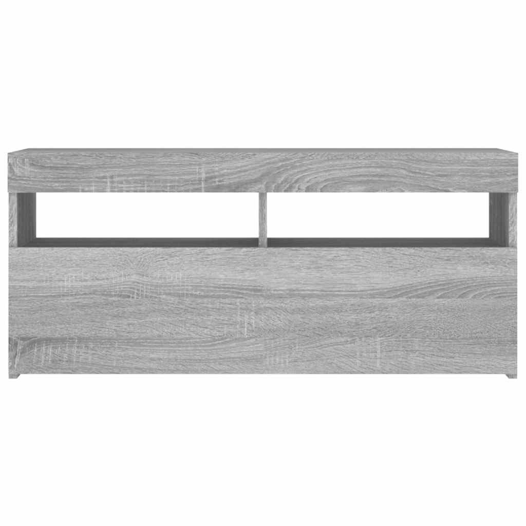 TV Cabinet with LED Lights Grey Sonoma 90x35x40 cm