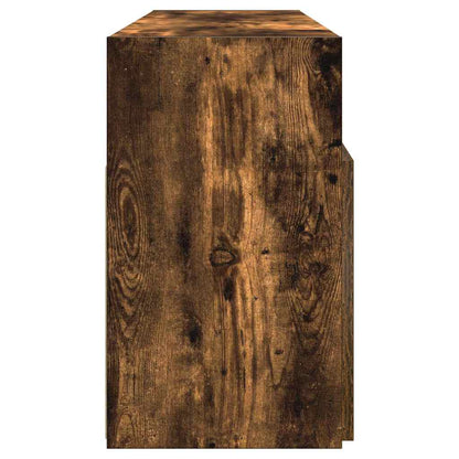 TV Cabinet with LED Lights Smoked Oak 120x30x50 cm