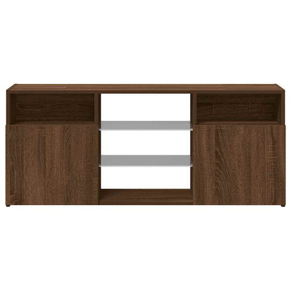 TV Cabinet with LED Lights Brown Oak 120x30x50 cm