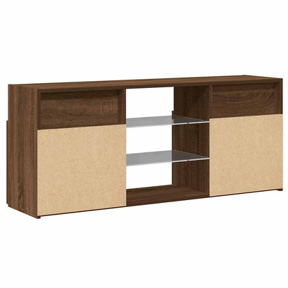 TV Cabinet with LED Lights Brown Oak 120x30x50 cm