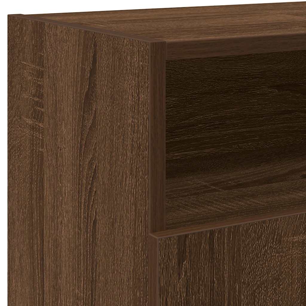 TV Cabinet with LED Lights Brown Oak 120x30x50 cm