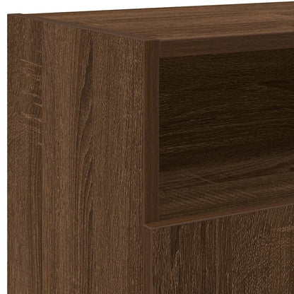 TV Cabinet with LED Lights Brown Oak 120x30x50 cm
