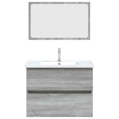 2-Piece Grey Sonoma Bathroom Set - Engineered Wood