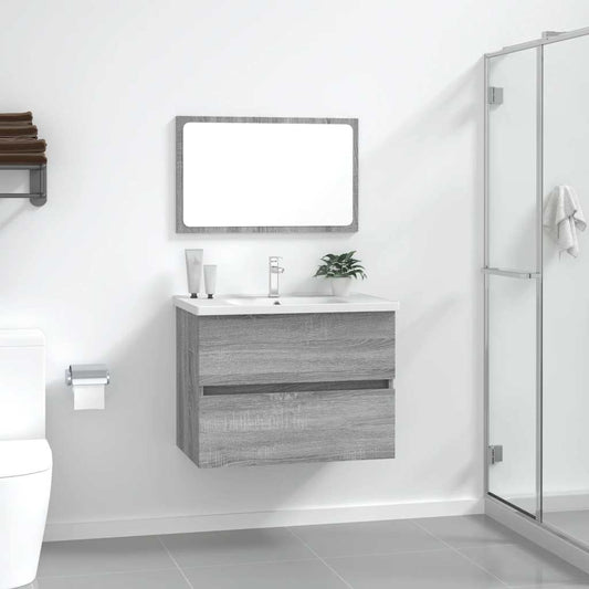 2-Piece Grey Sonoma Bathroom Set - Engineered Wood