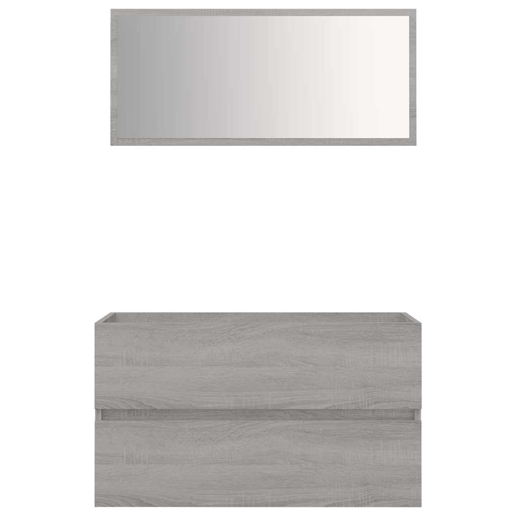 2-Piece Sonoma Grey Bathroom Set - Engineered Wood
