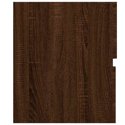 2-Piece Brown Oak Engineered Wood Bathroom Set