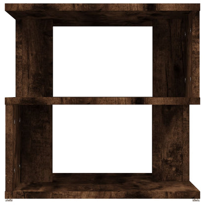 Smoked Oak Engineered Wood Side Table - 40x40 cm