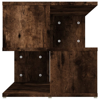 Smoked Oak Engineered Wood Side Table - 40x40 cm
