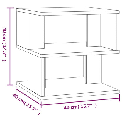 Smoked Oak Engineered Wood Side Table - 40x40 cm