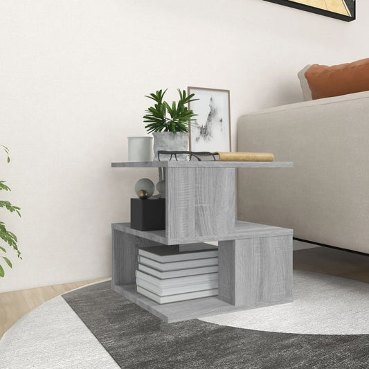 Sonoma Grey Side Table - 40x40 cm Engineered Wood