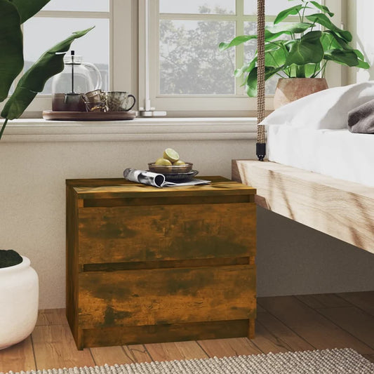 Bed Cabinet Smoked Oak 50x39x43.5 cm Engineered Wood