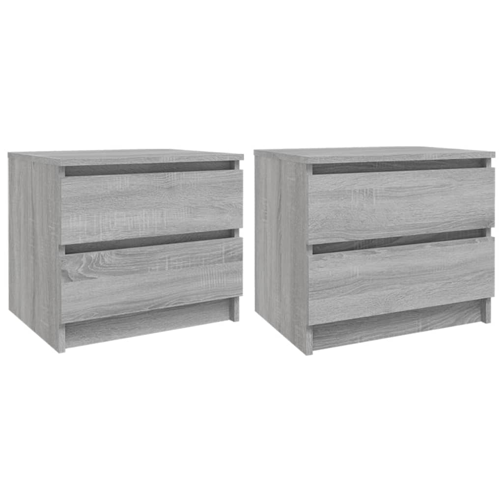 Grey Sonoma Engineered Wood Bed Cabinets 2pcs – 50x39x43.5 cm