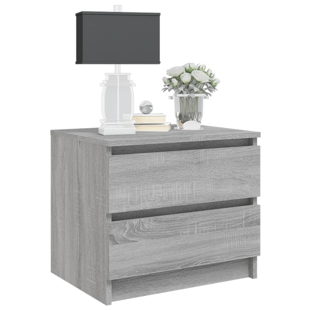 Grey Sonoma Engineered Wood Bed Cabinets 2pcs – 50x39x43.5 cm
