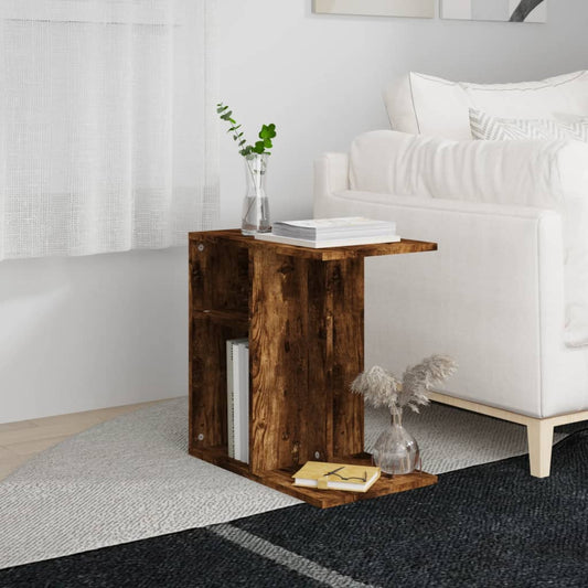 Smoked Oak Side Table 50x30x50 cm - Engineered Wood
