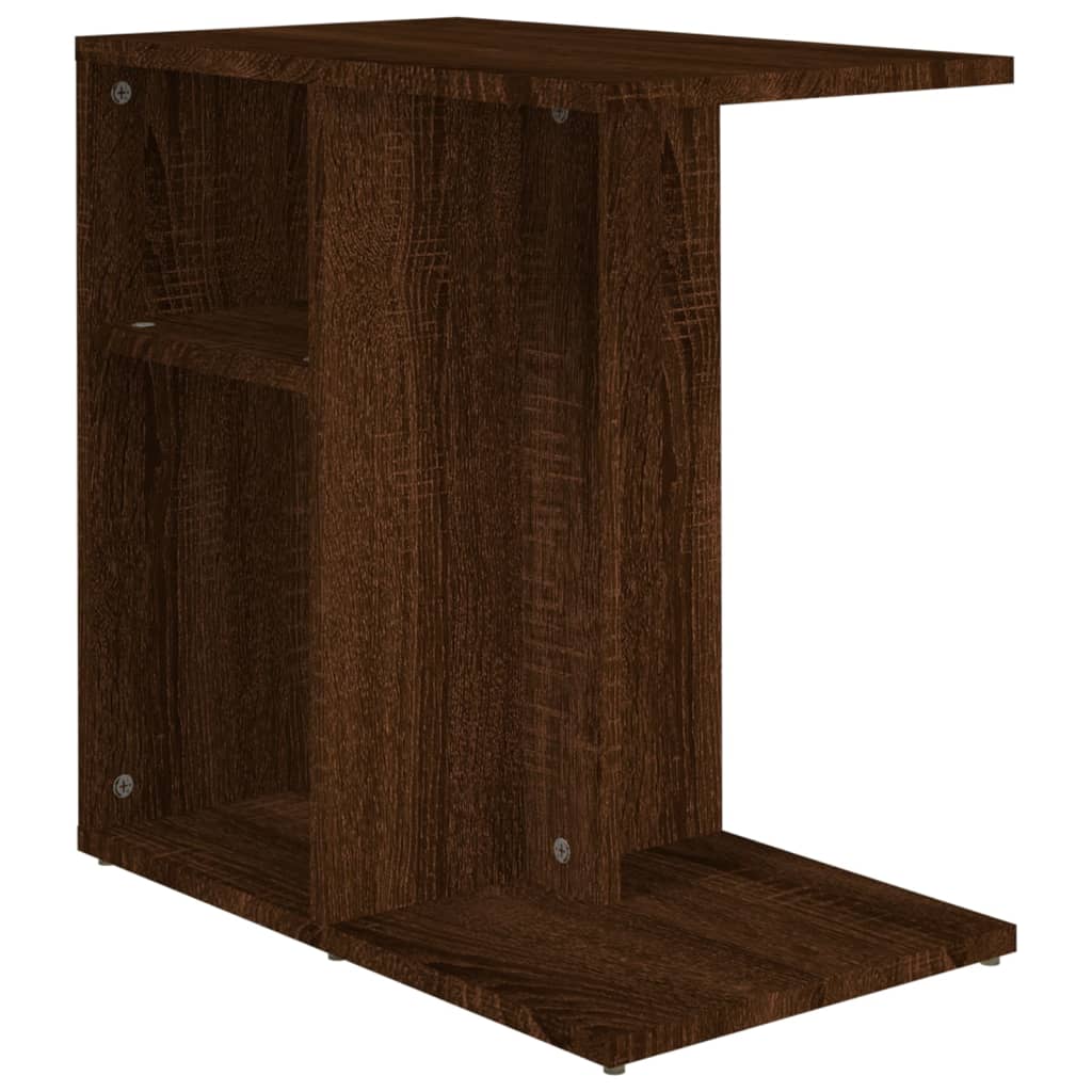 Brown Oak Side Table - 50x30x50 cm, Engineered Wood