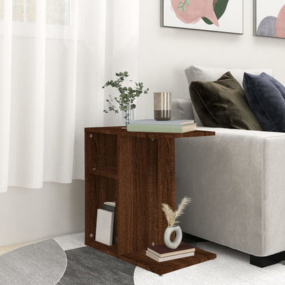 Brown Oak Side Table - 50x30x50 cm, Engineered Wood
