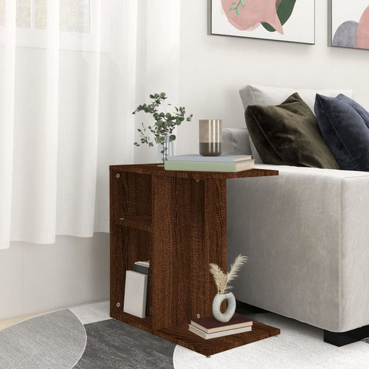 Brown Oak Side Table - 50x30x50 cm, Engineered Wood