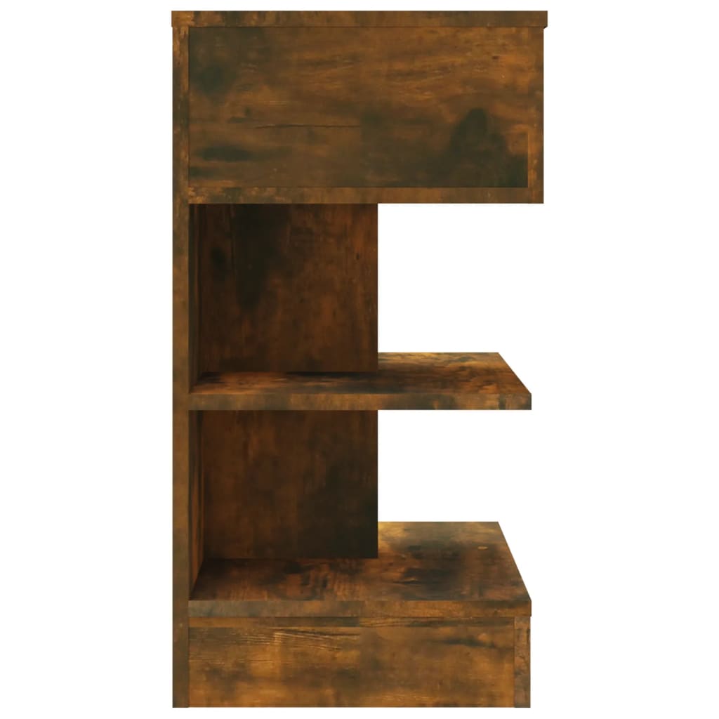 Smoked Oak Bedside Cabinets Set - 2 pcs, 40x35x65 cm Engineered Wood