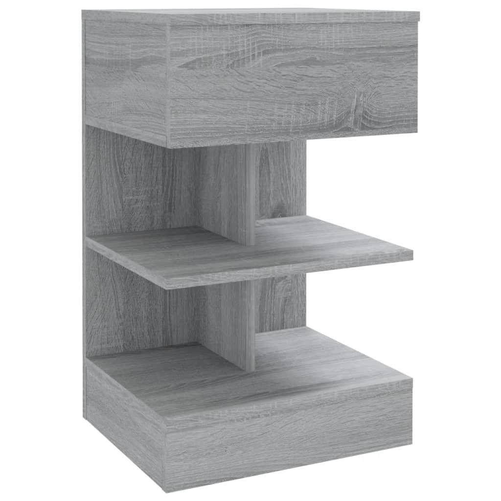 Grey Sonoma Bedside Cabinet 40x35x65 cm - Engineered Wood