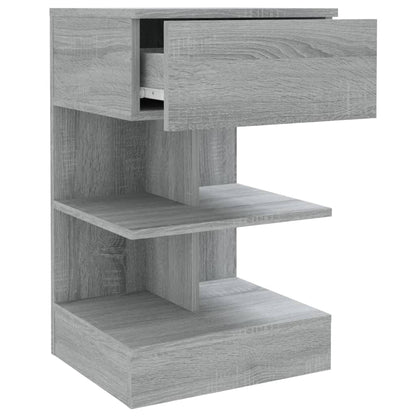 Grey Sonoma Bedside Cabinet 40x35x65 cm - Engineered Wood