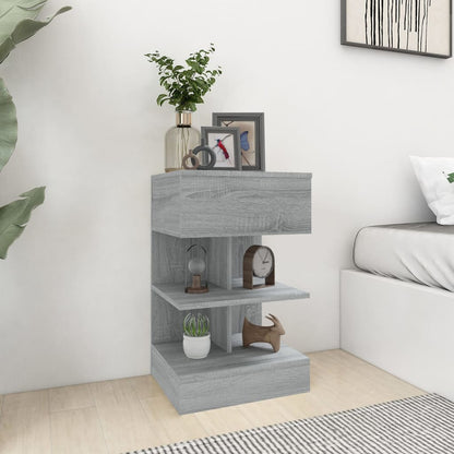 Grey Sonoma Bedside Cabinet 40x35x65 cm - Engineered Wood
