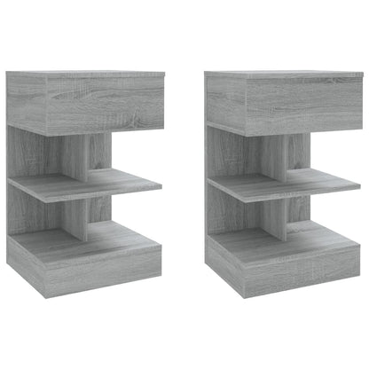 Grey Sonoma Bedside Cabinets 2 Pcs - Engineered Wood, 40x35x65 cm