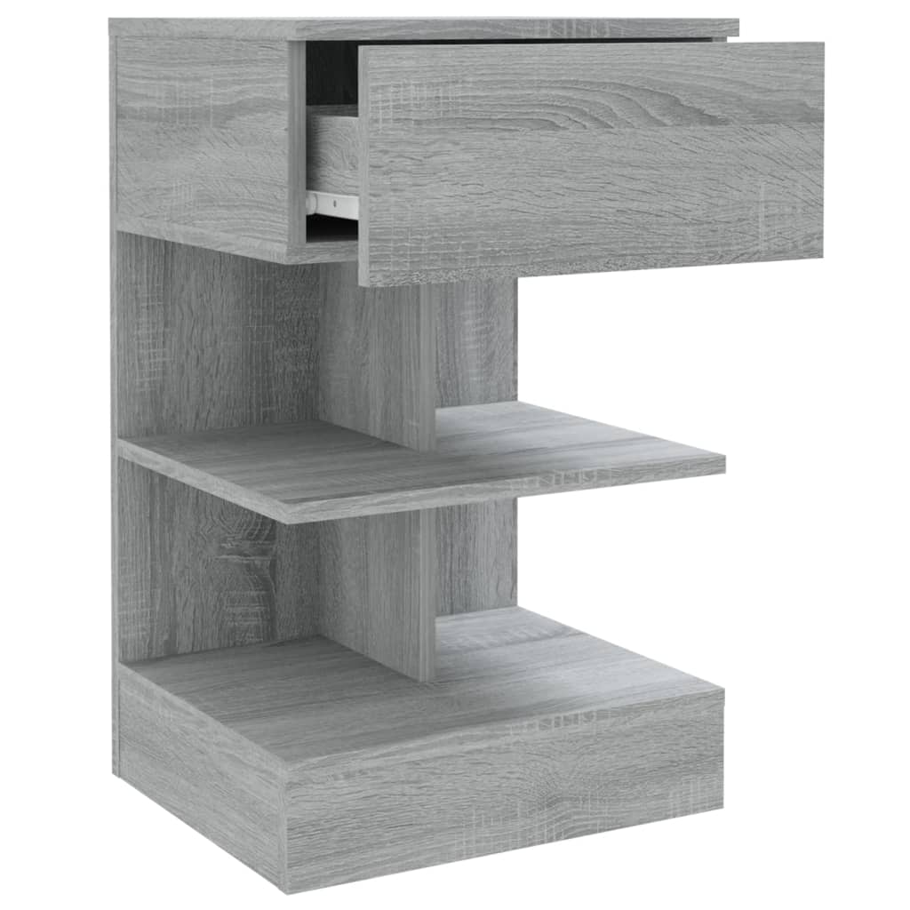 Grey Sonoma Bedside Cabinets 2 Pcs - Engineered Wood, 40x35x65 cm