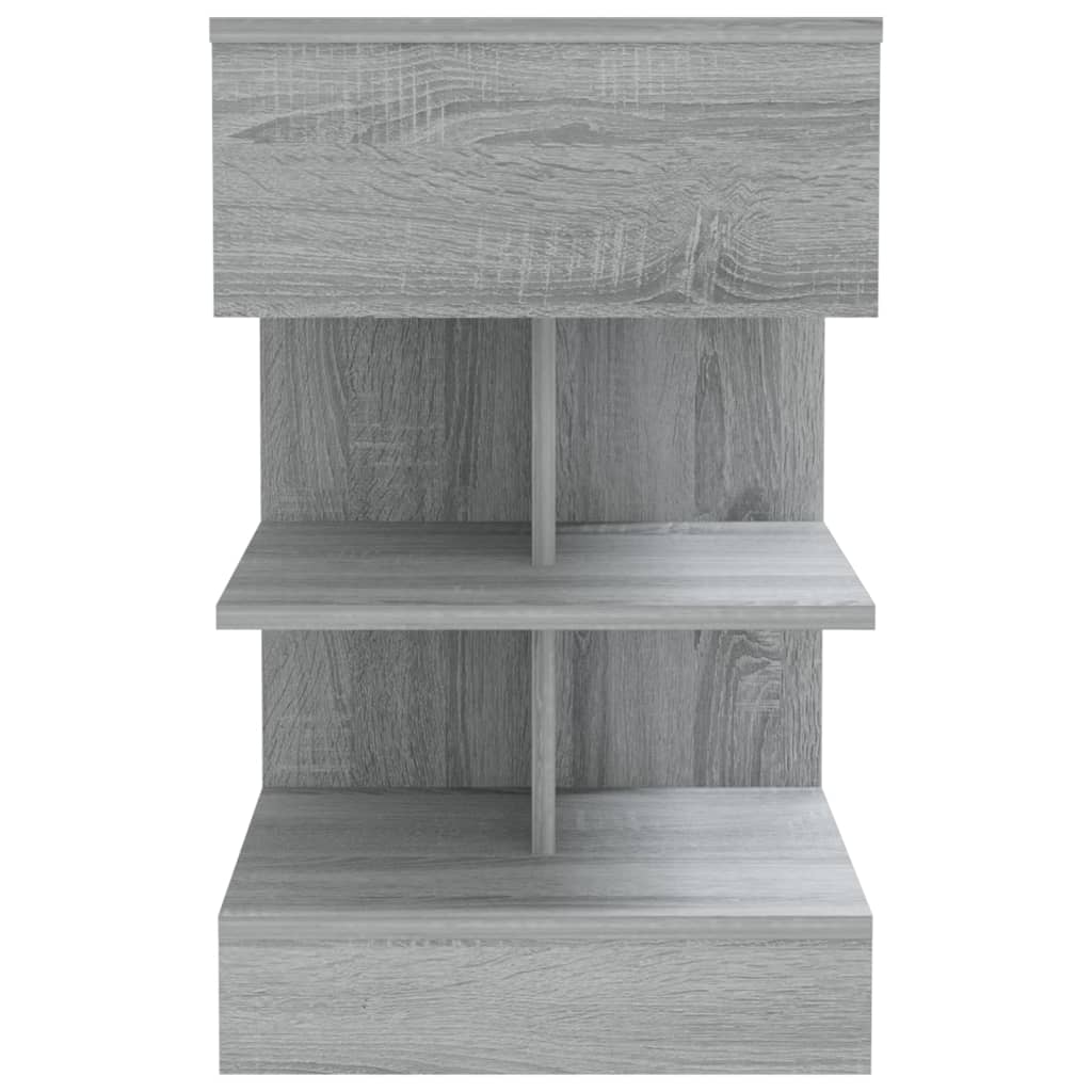 Grey Sonoma Bedside Cabinets 2 Pcs - Engineered Wood, 40x35x65 cm