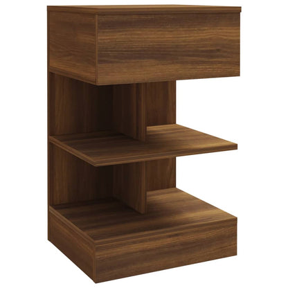Brown Oak Bedside Cabinet, 40x35x65 cm, Engineered Wood