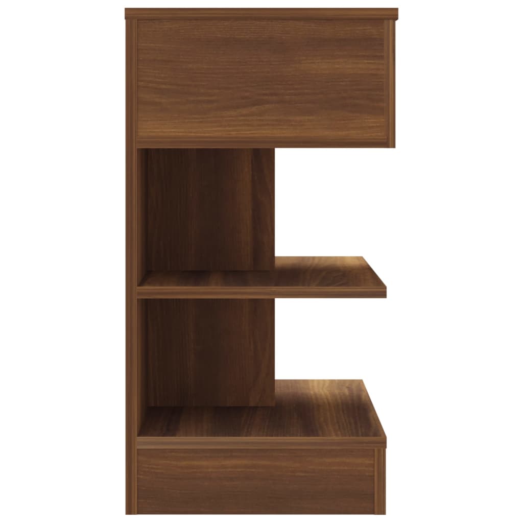 Brown Oak Bedside Cabinet, 40x35x65 cm, Engineered Wood