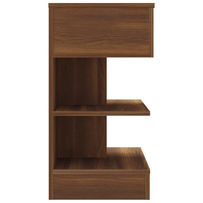 Brown Oak Bedside Cabinet, 40x35x65 cm, Engineered Wood