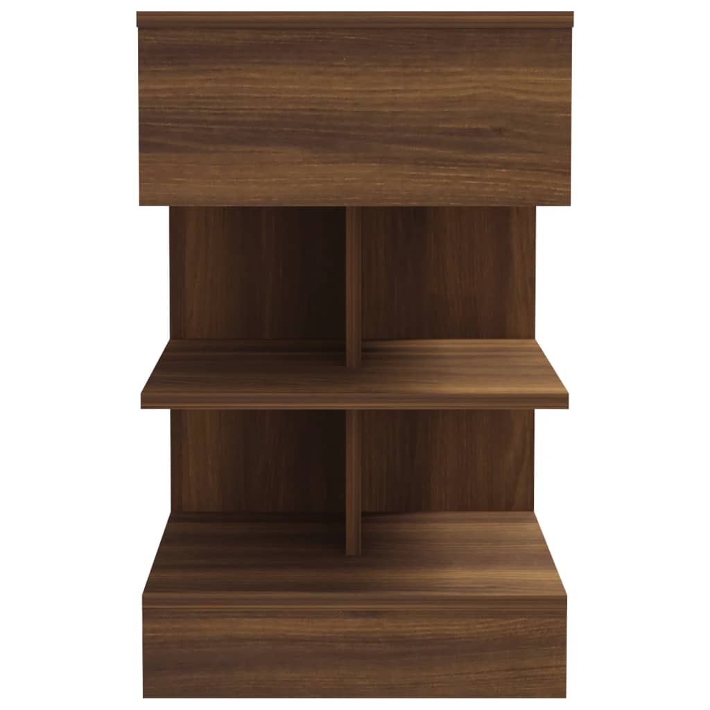 Brown Oak Bedside Cabinet, 40x35x65 cm, Engineered Wood