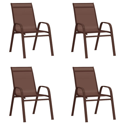 5 Piece Garden Dining Set Brown and Black