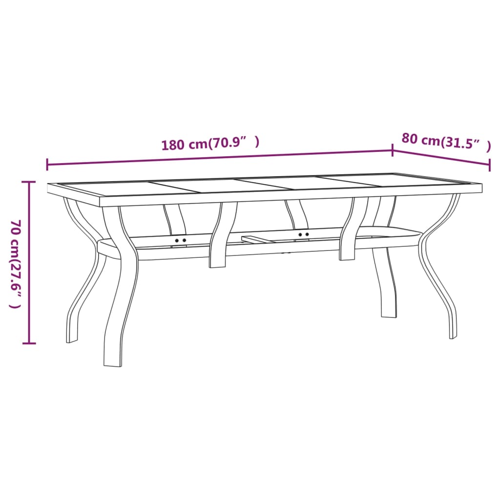 5 Piece Garden Dining Set Brown and Black