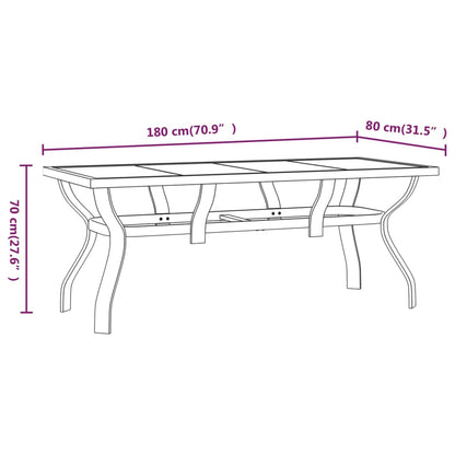 5 Piece Garden Dining Set Brown and Black