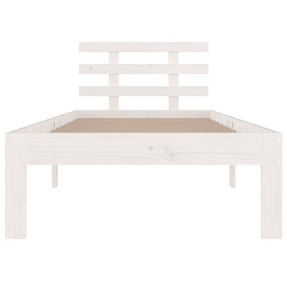 White Metal Bed Frame 75x190cm - Small Single, No Mattress Included