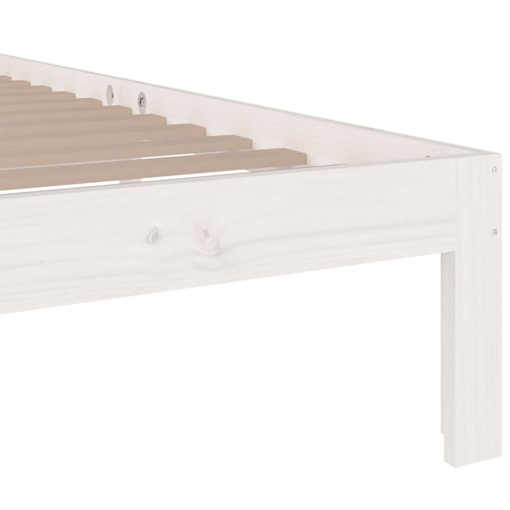 White Metal Bed Frame 75x190cm - Small Single, No Mattress Included