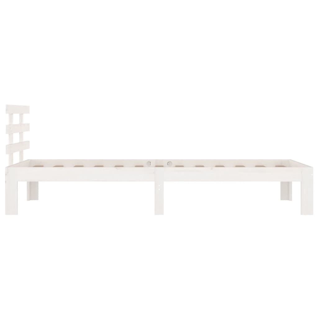 White Solid Wood Bed Frame 90x200 cm - No Mattress Included