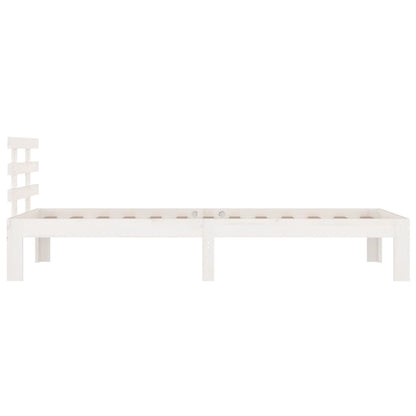 White Solid Wood Bed Frame 90x200 cm - No Mattress Included