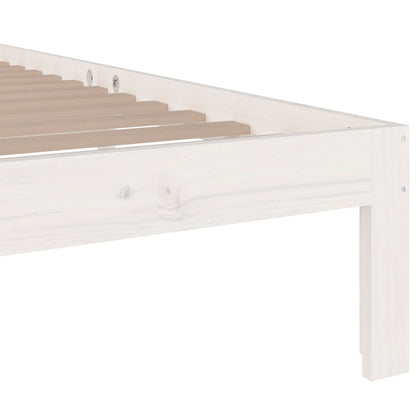 White Solid Wood Bed Frame 100x200 cm - No Mattress Included