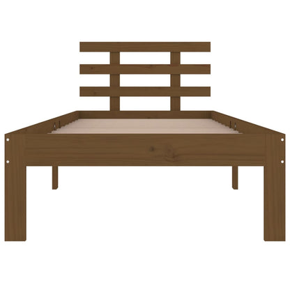Honey Brown Solid Wood Bed Frame 100x200 cm - No Mattress Included