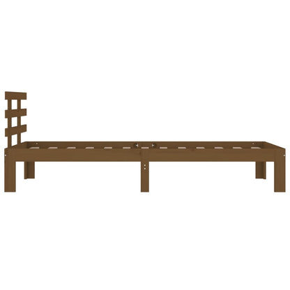 Honey Brown Solid Wood Bed Frame 100x200 cm - No Mattress Included