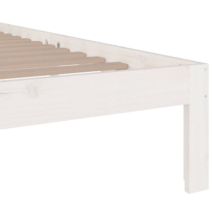 White Solid Wood Bed Frame - 120x200 cm Elegant Design
