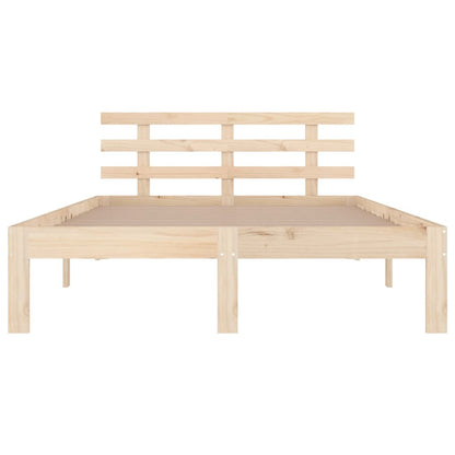 Solid Wood Bed Frame 140x200 cm – Sturdy & Elegant Design