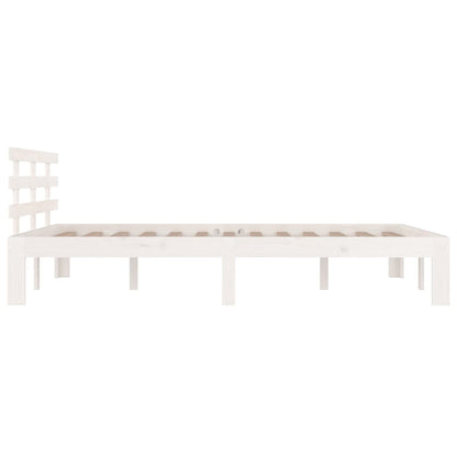 White Solid Wood Bed Frame 140x200 cm - No Mattress Included
