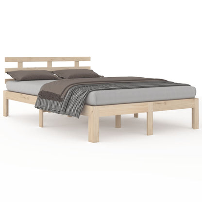 Solid Wood King Size Bed Frame 150x200 cm - No Mattress Included