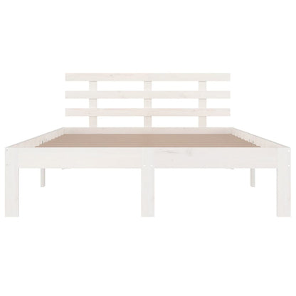 White Solid Wood Bed Frame 160x200 cm - Sturdy & Stylish Design