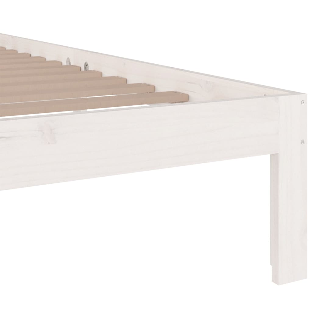 White Solid Wood Bed Frame 160x200 cm - Sturdy & Stylish Design