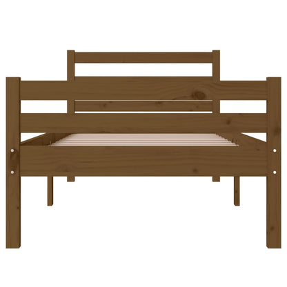 Honey Brown Solid Wood Small Single Bed Frame 75x190 cm