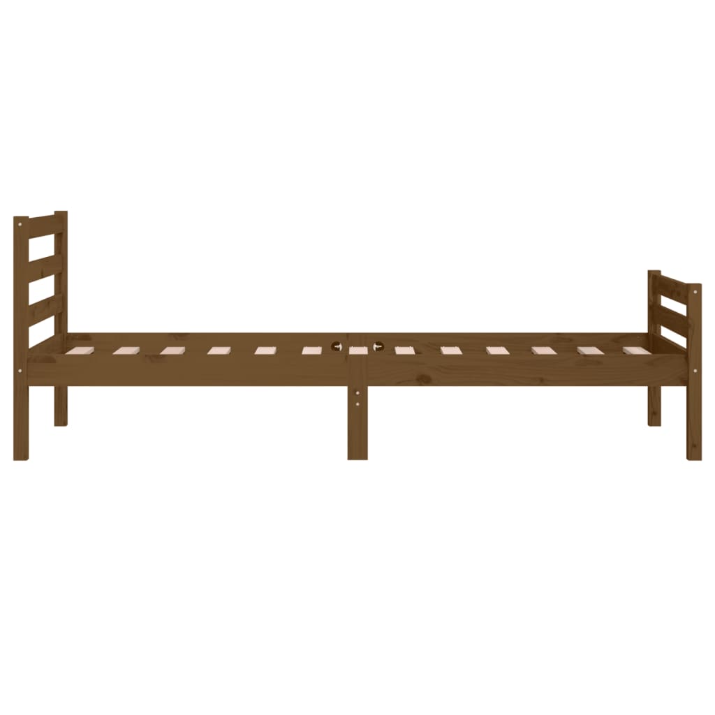 Honey Brown Solid Wood Small Single Bed Frame 75x190 cm